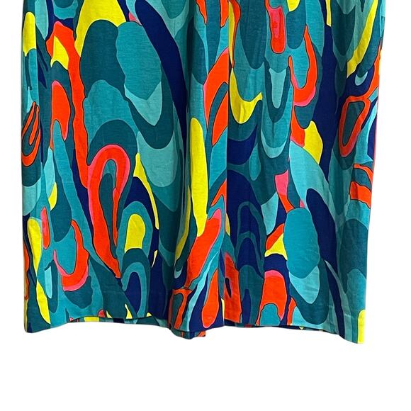 Trina Turk Dress 6 Boho Mod Colorful Short Sleeve V-Neck Stretch Resort Vacation - Picture 5 of 9